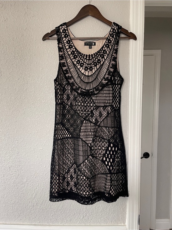 Cotton On Dresses & Skirts - Cotton On Black Crochet Lace Overlay Sleeveless Shift Dress Small